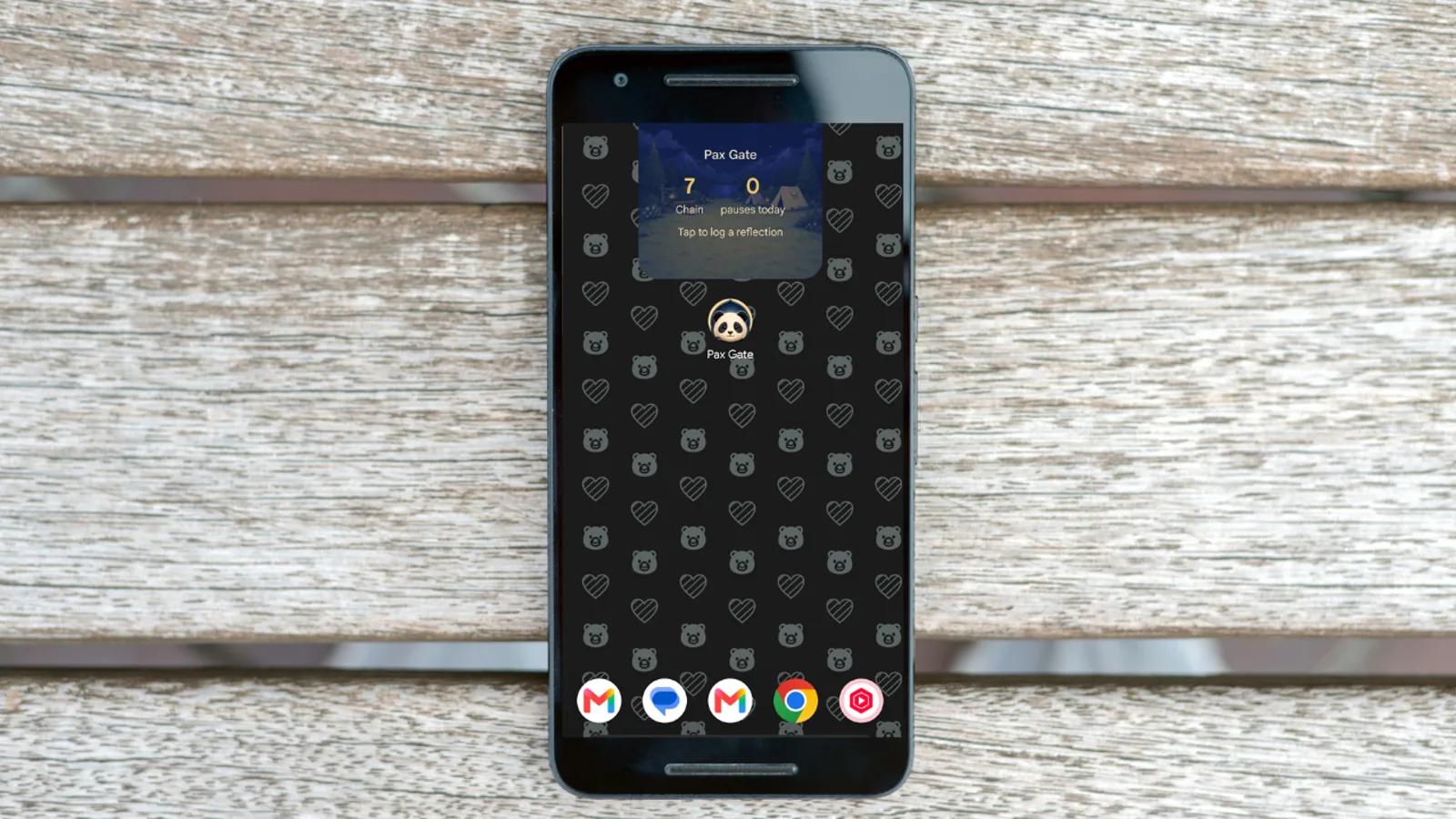 A clean minimalist smartphone home screen with only essential utility apps, no social or scroll apps in sight